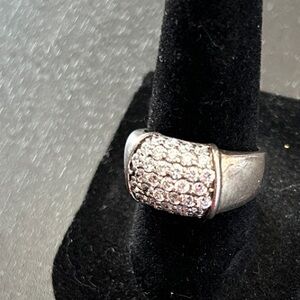 Dazzling 925 Silver and CZ Gemstone Ring QVC size 7